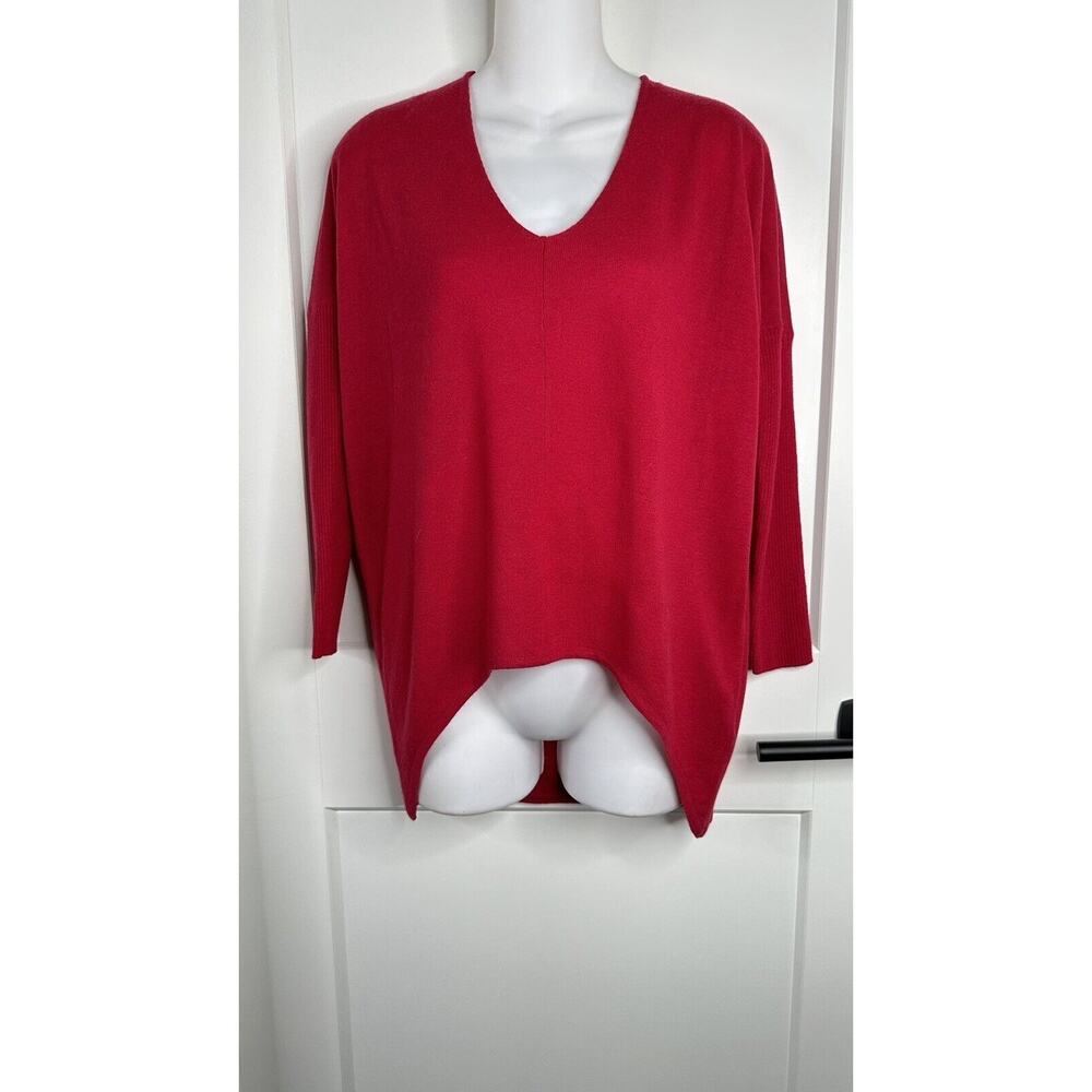 My Tribe 100%Cashmere Sweater  Lagenlook Boho Dark‎ Red ~ XS